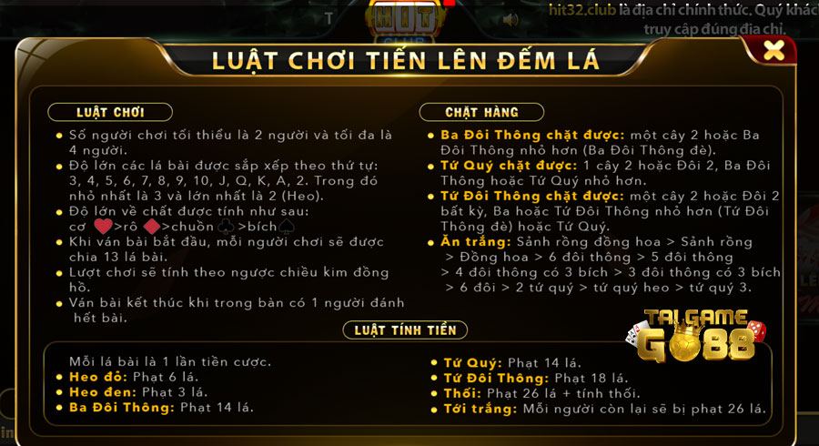 Luật chơi tiến lên đếm lá Go88